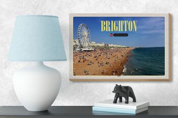 Panneau en bois villes Royaume-Uni Brighton Beach 18x12 cm décoration 3