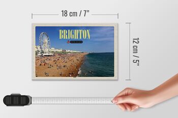 Panneau en bois villes Royaume-Uni Brighton Beach 18x12 cm décoration 4