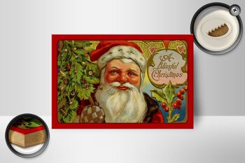 Panneau en bois Noël Père Noël Sapin de Noël 18x12 cm décoration 2