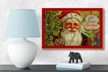 Panneau en bois Noël Père Noël Sapin de Noël 18x12 cm décoration 3