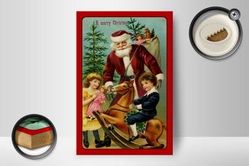 Panneau en bois Père Noël Cadeaux pour sapin de Noël 12x18 cm Décoration 2