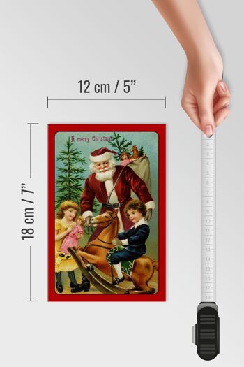 Panneau en bois Père Noël Cadeaux pour sapin de Noël 12x18 cm Décoration 4
