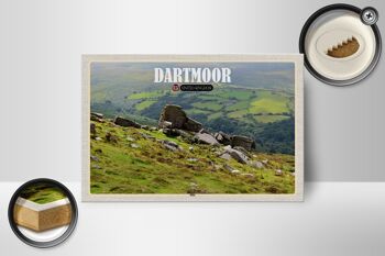 Panneau en bois villes Dartmoor Hills UK Angleterre 18x12 cm décoration 2