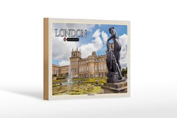 Panneau en bois villes Londres Angleterre Blenheim Palace 18x12 cm décoration 1