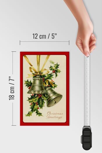 Panneau en bois cloche de branche de Noël décoration de Noël 12x18 cm 4