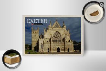 Panneau en bois villes Exeter Cathédrale Église Saint Pierre 18x12 cm 2