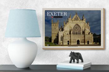 Panneau en bois villes Exeter Cathédrale Église Saint Pierre 18x12 cm 3
