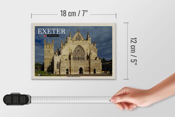 Panneau en bois villes Exeter Cathédrale Église Saint Pierre 18x12 cm 4