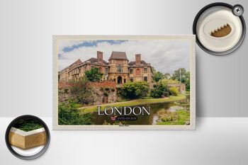 Panneau en bois villes Londres UK Eltham Palace River 18x12 cm décoration 2