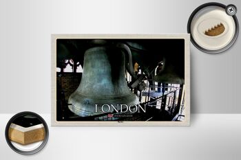 Panneau en bois villes Londres UK Angleterre Big Ben 18x12 cm décoration 2