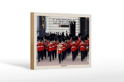 Holzschild Städte Changingt the Guard London 18x12 cm Dekoration