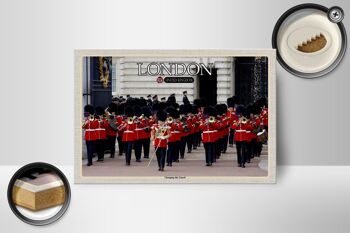 Panneau en bois villes Changingt the Guard Londres 18x12 cm décoration 2