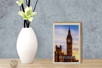 Panneau en bois villes Londres Elizabeth Tower Big Ben 12x18 cm décoration 3