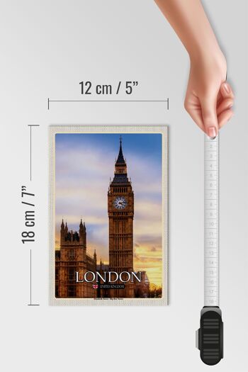 Panneau en bois villes Londres Elizabeth Tower Big Ben 12x18 cm décoration 4