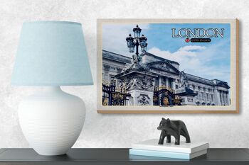 Panneau en bois villes Londres Angleterre Buckingham Palace 18x12 cm 3