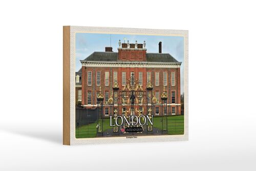 Holzschild Städte London England Kensington Palace 18x12 cm