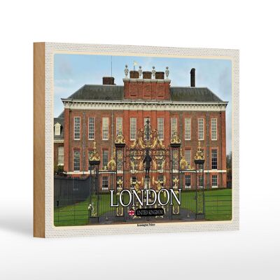 Panneau en bois villes Londres Angleterre Kensington Palace 18x12 cm