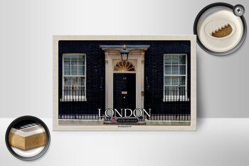 Panneau en bois villes Angleterre UK Downing Street 10 18x12 cm décoration 2