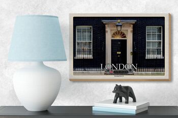 Panneau en bois villes Angleterre UK Downing Street 10 18x12 cm décoration 3