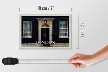 Panneau en bois villes Angleterre UK Downing Street 10 18x12 cm décoration 4