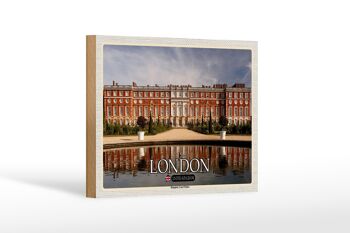 Panneau en bois villes Hampton Court Palace Londres 18x12 cm décoration 1