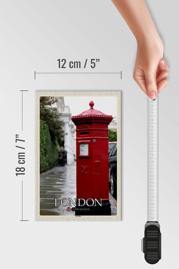 Panneau en bois Villes Londres Angleterre Royaume-Uni Boîte aux lettres 12x18 cm Décoration 4