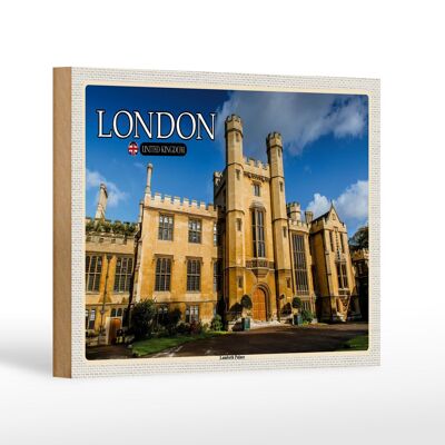 Cartel de madera ciudades Londres Inglaterra Reino Unido Lambeth Palace 18x12 cm