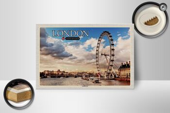Panneau en bois villes Royaume-Uni Angleterre London Eye 18x12 cm 2