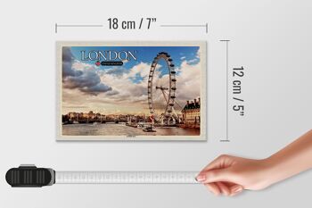 Panneau en bois villes Royaume-Uni Angleterre London Eye 18x12 cm 4
