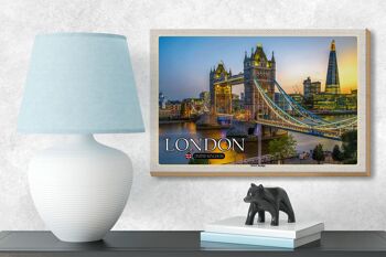 Panneau en bois villes Tower Bridge Londres Royaume-Uni Angleterre 18x12 cm 3