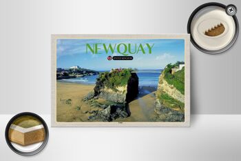 Panneau en bois villes Newquay Coast Royaume-Uni 18x12 cm décoration 2