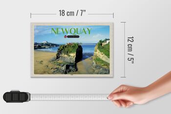 Panneau en bois villes Newquay Coast Royaume-Uni 18x12 cm décoration 4