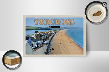 Panneau en bois villes Torcross Beach Angleterre Royaume-Uni 18x12 cm décoration 2