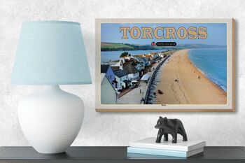 Panneau en bois villes Torcross Beach Angleterre Royaume-Uni 18x12 cm décoration 3