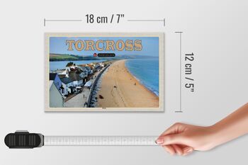 Panneau en bois villes Torcross Beach Angleterre Royaume-Uni 18x12 cm décoration 4