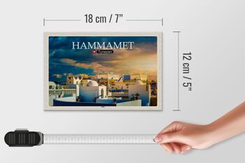 Panneau en bois voyage Hammamet Tunisie vacances soleil 18x12 cm décoration 4