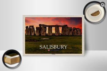 Panneau en bois villes Salisbury Stonchenge Angleterre Royaume-Uni 18x12 cm 2