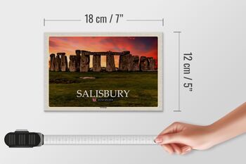 Panneau en bois villes Salisbury Stonchenge Angleterre Royaume-Uni 18x12 cm 4