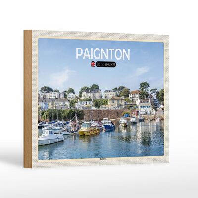 Targa in legno città Paignton Harbour Regno Unito Inghilterra 18x12 cm decorazione