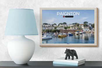 Panneau en bois villes Paignton Harbour UK Angleterre 18x12 cm décoration 3