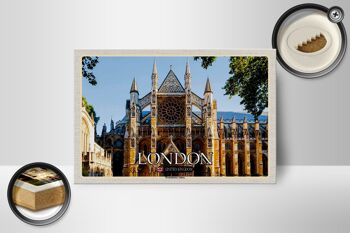 Panneau en bois villes Westminster Abbey Londres UK 18x12 cm décoration 2