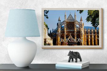 Panneau en bois villes Westminster Abbey Londres UK 18x12 cm décoration 3