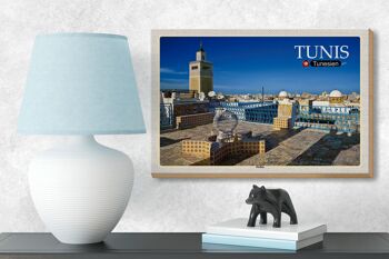 Panneau en bois voyage Tunis Tunisie Médina Mosquée 18x12 cm décoration 3