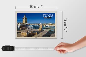 Panneau en bois voyage Tunis Tunisie Médina Mosquée 18x12 cm décoration 4
