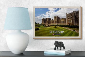 Panneau en bois villes Angleterre Royaume-Uni Château de Windsor 18x12 cm décoration 3