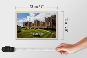 Panneau en bois villes Angleterre Royaume-Uni Château de Windsor 18x12 cm décoration 4