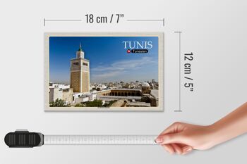 Panneau en bois voyage Tunisie Mosquée Ez Zitouna 18x12 cm décoration 4