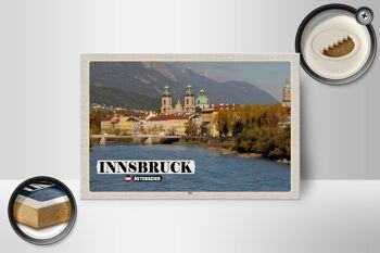 Panneau en bois voyage Innsbruck Autriche Inn River 18x12 cm décoration 2