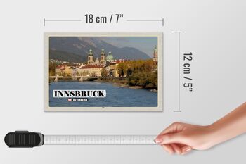 Panneau en bois voyage Innsbruck Autriche Inn River 18x12 cm décoration 4