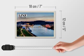 Panneau en bois voyage Linz Autriche Danube 18x12 cm décoration 4